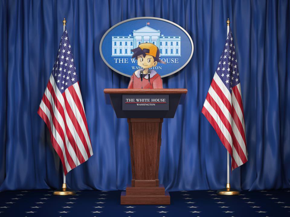 urfavisprez's tweet image. Gold from the Pokemon series is President of the United States!