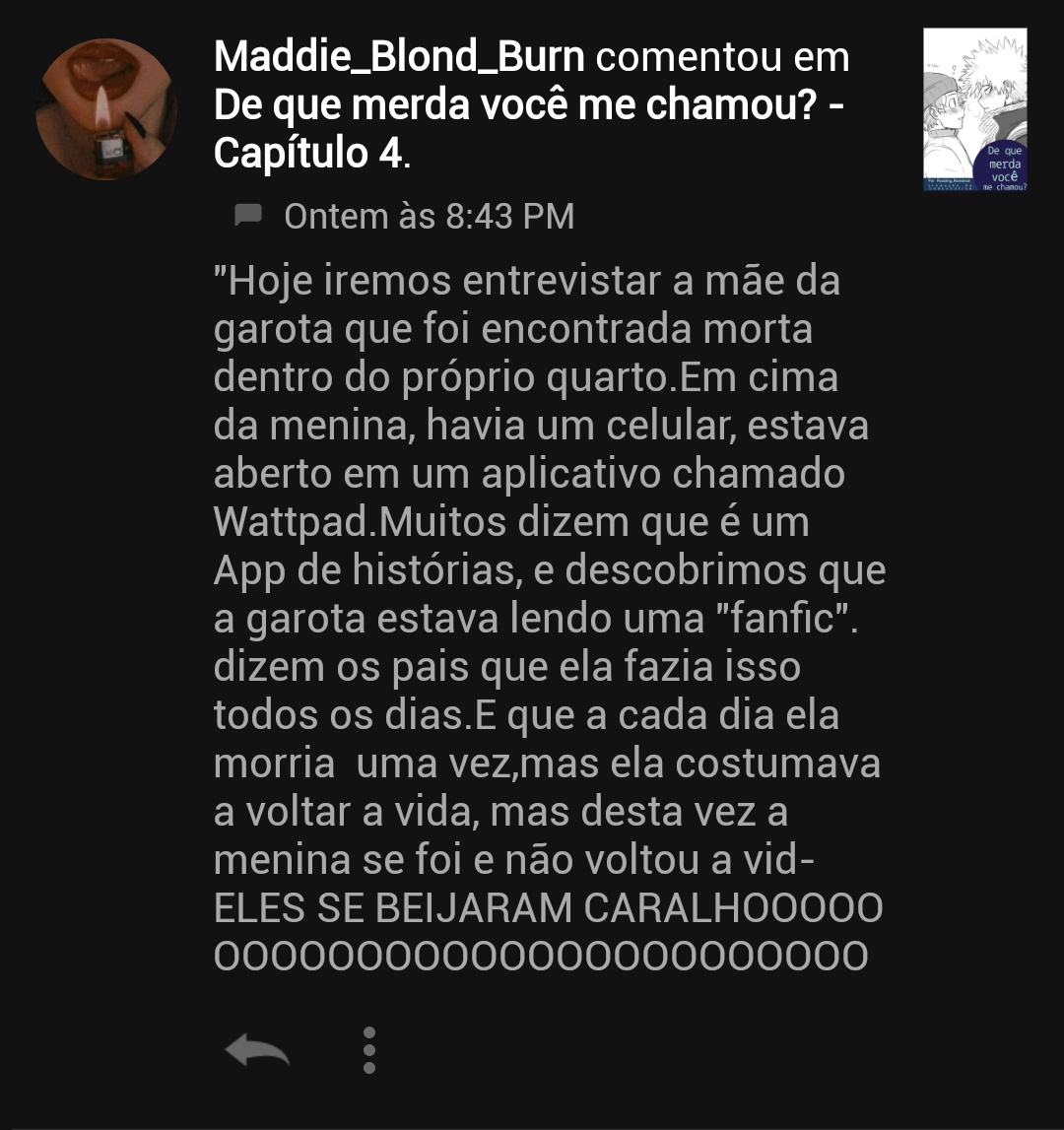 LuaLunaticaBR's tweet photo. Um dos melhores comentários que já recebi numa fic https://t.co/BzKfEhTskH