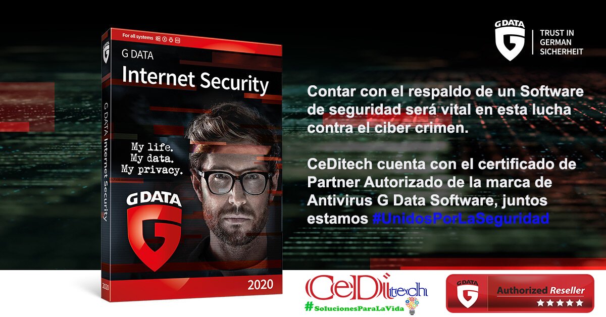 Ceditechmx's tweet image. CeDitech y GData Antivirus #UnidosPorLaSeguridad
