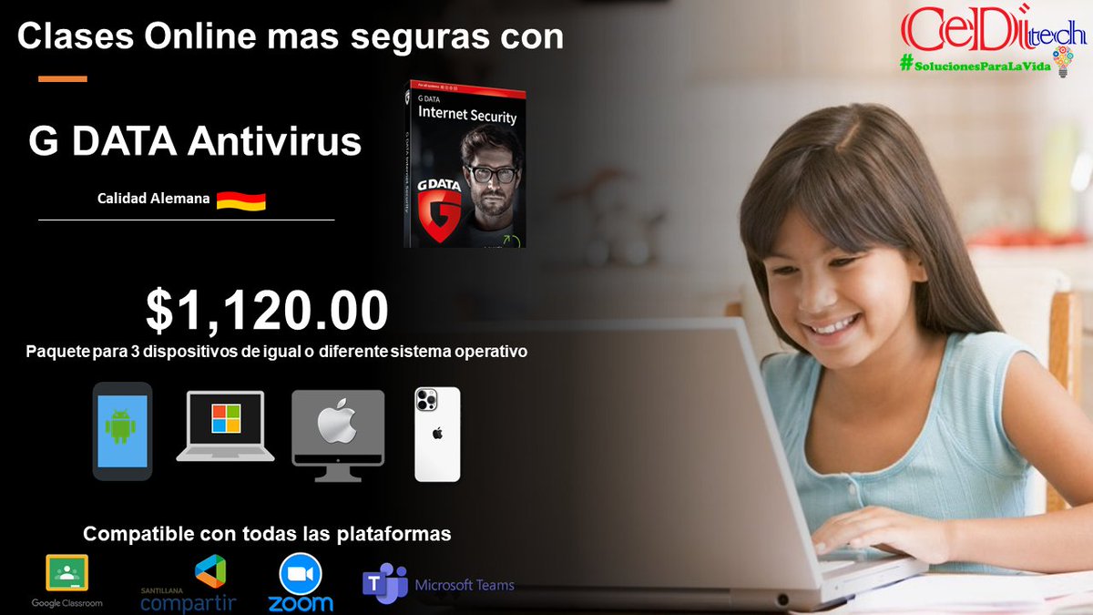 Ceditechmx's tweet image. CeDitech y GData Antivirus #UnidosPorLaSeguridad