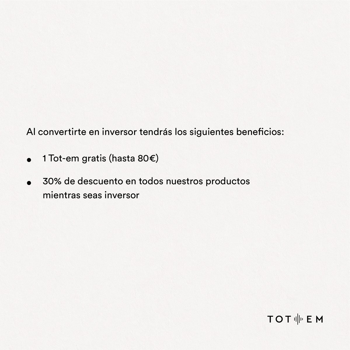 totem____'s tweet photo. ¿Quieres invertir en Tot-em? Este es el momento.
Más información aqui 👇🏼 https://t.co/hDuzYETIvv https://t.co/C5Z2IsgUKx