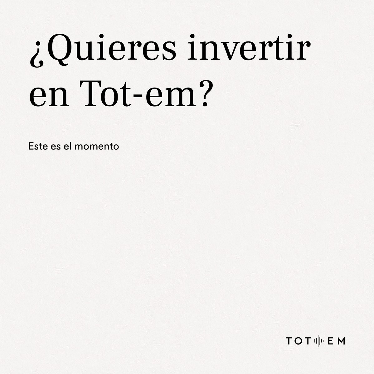 totem____'s tweet photo. ¿Quieres invertir en Tot-em? Este es el momento.
Más información aqui 👇🏼 https://t.co/hDuzYETIvv https://t.co/C5Z2IsgUKx