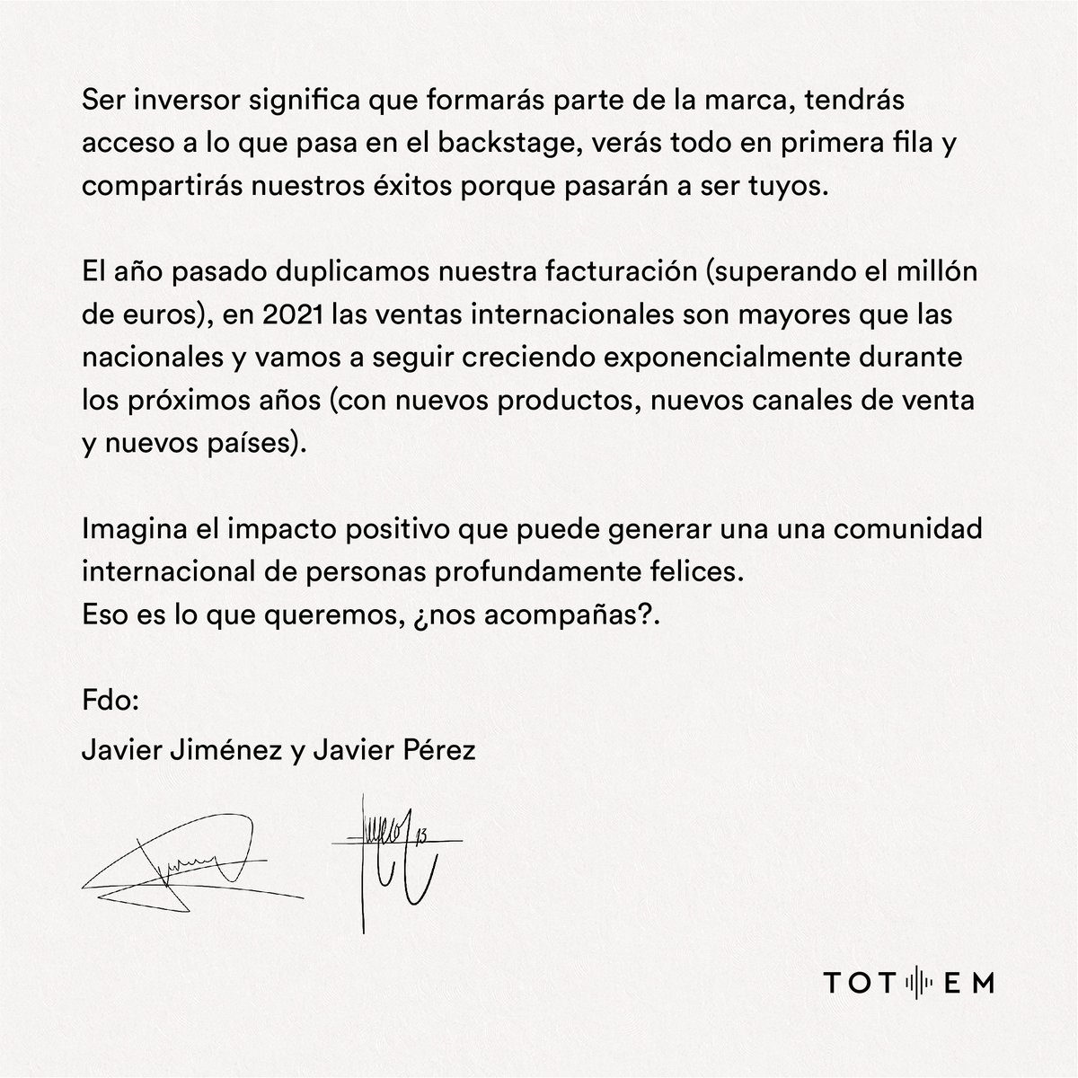 totem____'s tweet photo. ¿Quieres invertir en Tot-em? Este es el momento.
Más información aqui 👇🏼 https://t.co/hDuzYETIvv https://t.co/C5Z2IsgUKx