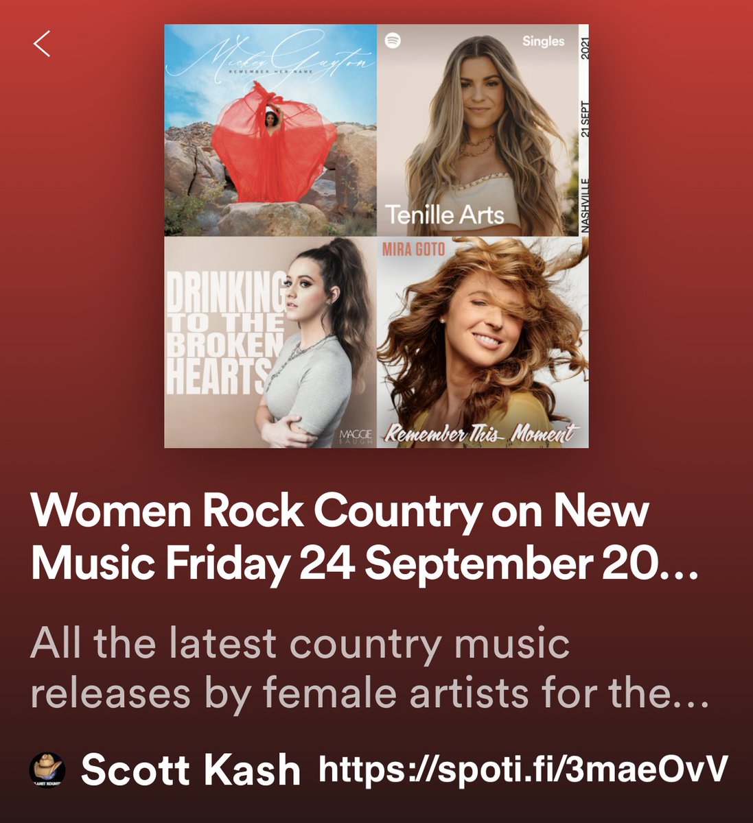 Here’s the new #WomenRockCountry on #NewMusicFriday playlist for the new releases from last week by

<a href="/heyremyg/">Remy Garrison</a> 
<a href="/EmilyFaithMusic/">Emily Faith</a> 
<a href="/katewatsonmusic/">Kate Watson</a> 
<a href="/HaileyVMusic/">Hailey Verhaalen</a>
<a href="/MeganADavies/">Megan Davies</a> &amp; <a href="/JaclynDavies/">Jaclyn Davies</a>
#CalamityJane
PLUS MORE

#Spotify
spoti.fi/3maeOvV

#WomenOFCountry
