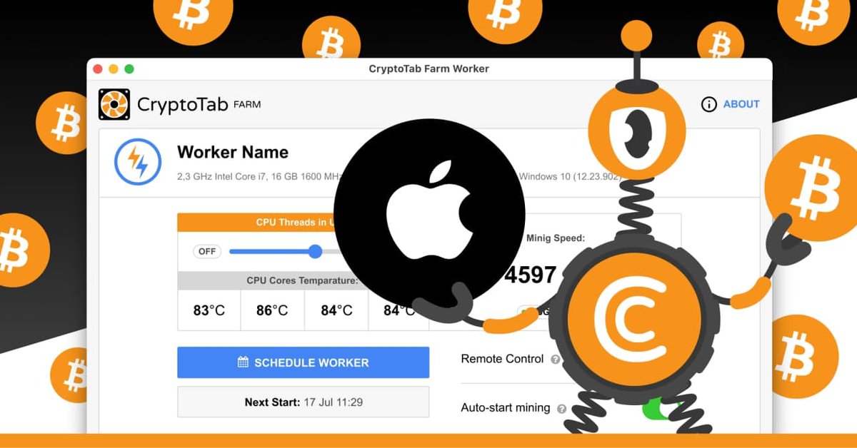 High voltage signCryptoTab Farm is now available to everyone and everywhere! Use CryptoTab Farm on any of your devices: Windows, macOS, Android, iOS. 

Install miners on any computer, Windows or macOS. Manage your farm with Android or iOS app.
Try it now cryptotabbrowser.com/17842433
