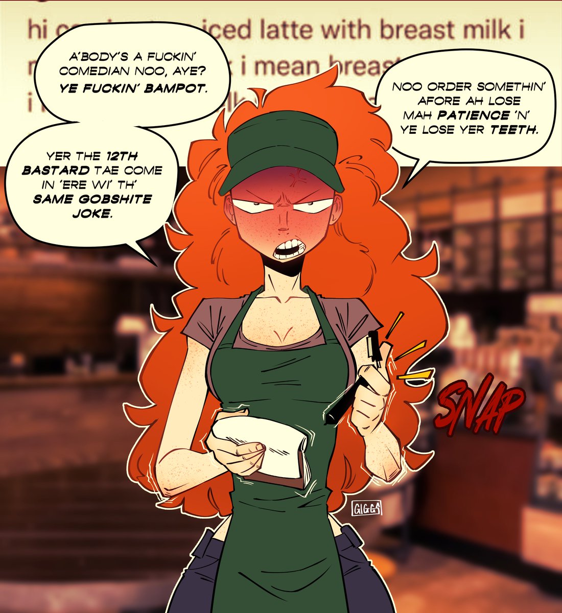 [OC] Olivia's had enough of the tiddy milk latte meme 