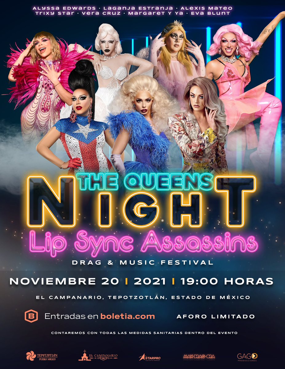 boletia's tweet photo. 💋 En Noviembre llega #TheQueensNight Lyp Sync Assassins con @mandragorafest, un evento con las reinas más icónicas y talentosas.✨👑
– @soytrixystar, @AlexisMateo79, @Margaretyya, #VeraCruz, @AlyssaEdwards_1, @LaganjaEstranja y #EvaBlunt
🎟 Boletos aquí: https://t.co/ru5q9s2egL https://t.co/ropFKwlOmt