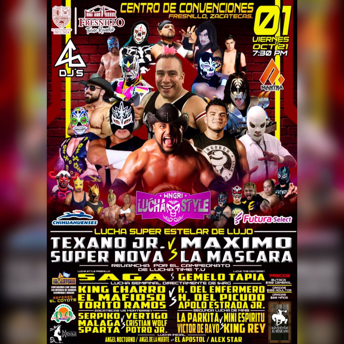 PapiLovers00's tweet photo. Próximo Viernes 01 de Octubre el
PAPI DE PAPIS 😘 @mascara_papi
vuelve a #FresnilloZacatecas‼️👊😎
#CentrodeConvenciones #LuchaStyle
#KingPapi 🔥❤️🔥🔥 #Ingober 👑 #Mask #Papi💋 https://t.co/01VbQEAsrS