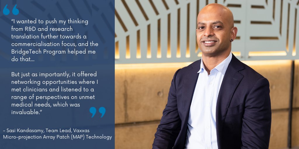 BridgeTech Program (@bridgetech_) on Twitter photo It takes a network to succeed in #medtech #commercialisation. Read about Sasi Kandasamy's success at #Vaxxas & his boost from the BridgeTech Program: bit.ly/sasi-story <a href="/MTPConnect_AUS/">MTPConnect</a> It takes a network to succeed in #medtech #commercialisation. Read about Sasi Kandasamy's success at #Vaxxas & his boost from the BridgeTech Program: bit.ly/sasi-story <a href="/MTPConnect_AUS/">MTPConnect</a>
