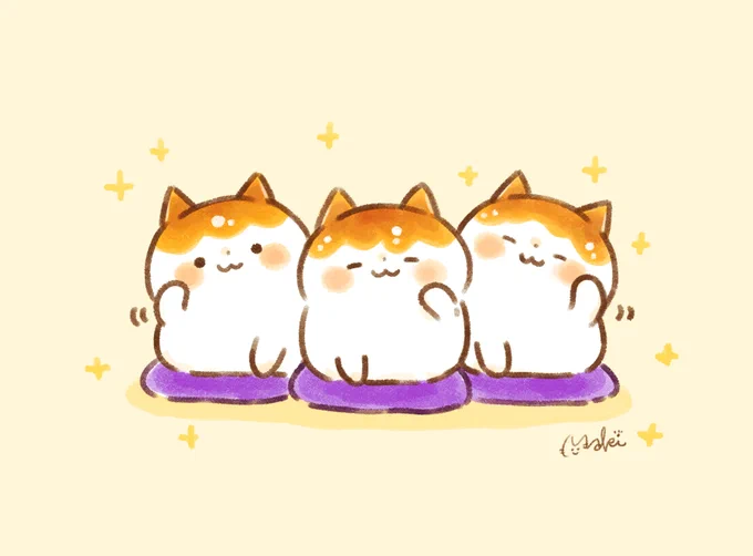 今日は招き猫の日!🐾

#招き猫の日 
#みたらしにゃんこ 