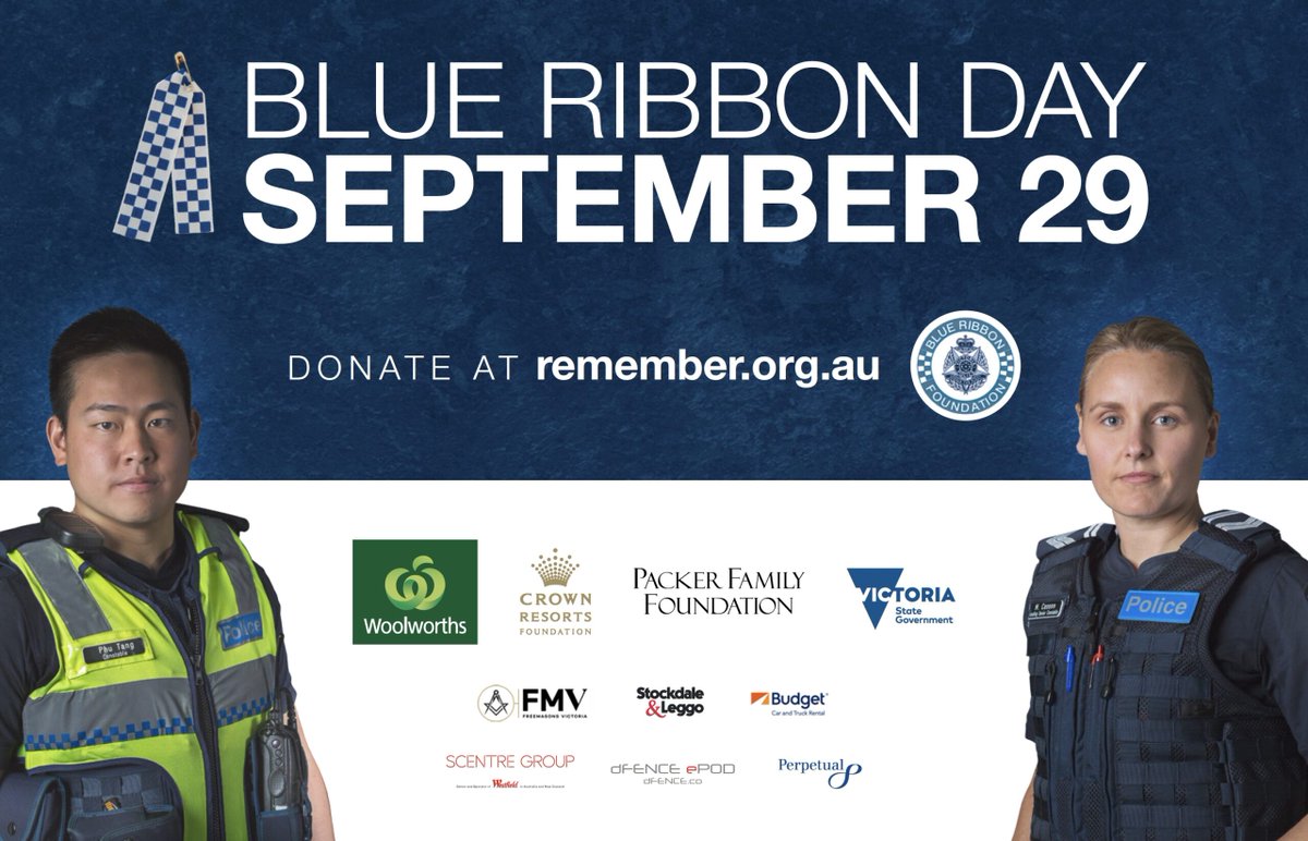 #BlueRibbonDay #NationalPoliceRemembranceDay

Today is a chance for the community to say thank you to those who protect & serve our community & ensure that those who have fallen are never forgotten. The Foundation first launched Blue Ribbon Day in 1999.
