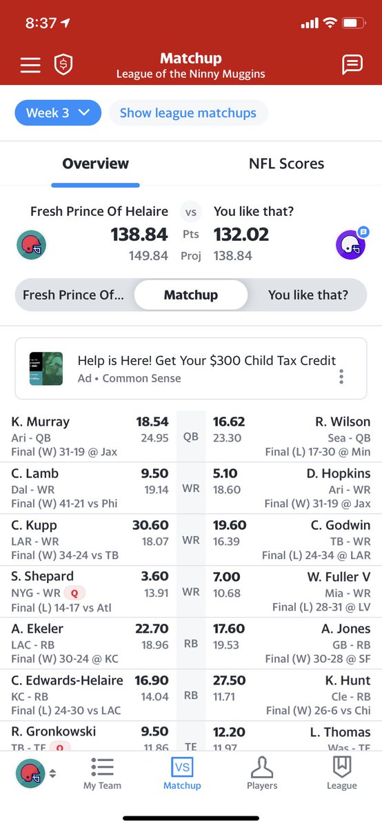 NickyGNumber3's tweet photo. Another big win to move to 3-0 with your help! @AustinEkeler https://t.co/IGugdthieH