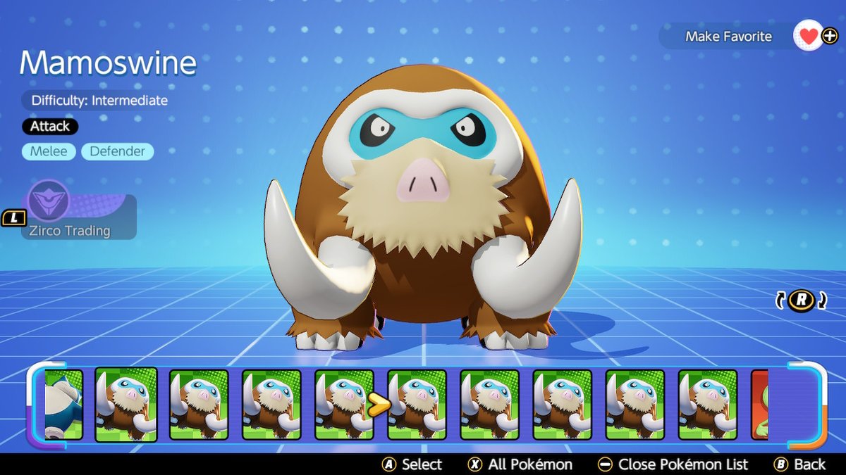 CitrusCurseXD's tweet photo. @PokemonUnite Found the cause of this glitch, after buying Mamoswine and loading the Pokemon page, a new one will pop up. Close the page reopen and you can create a Mamoswine Army. https://t.co/SLUaROGdUl