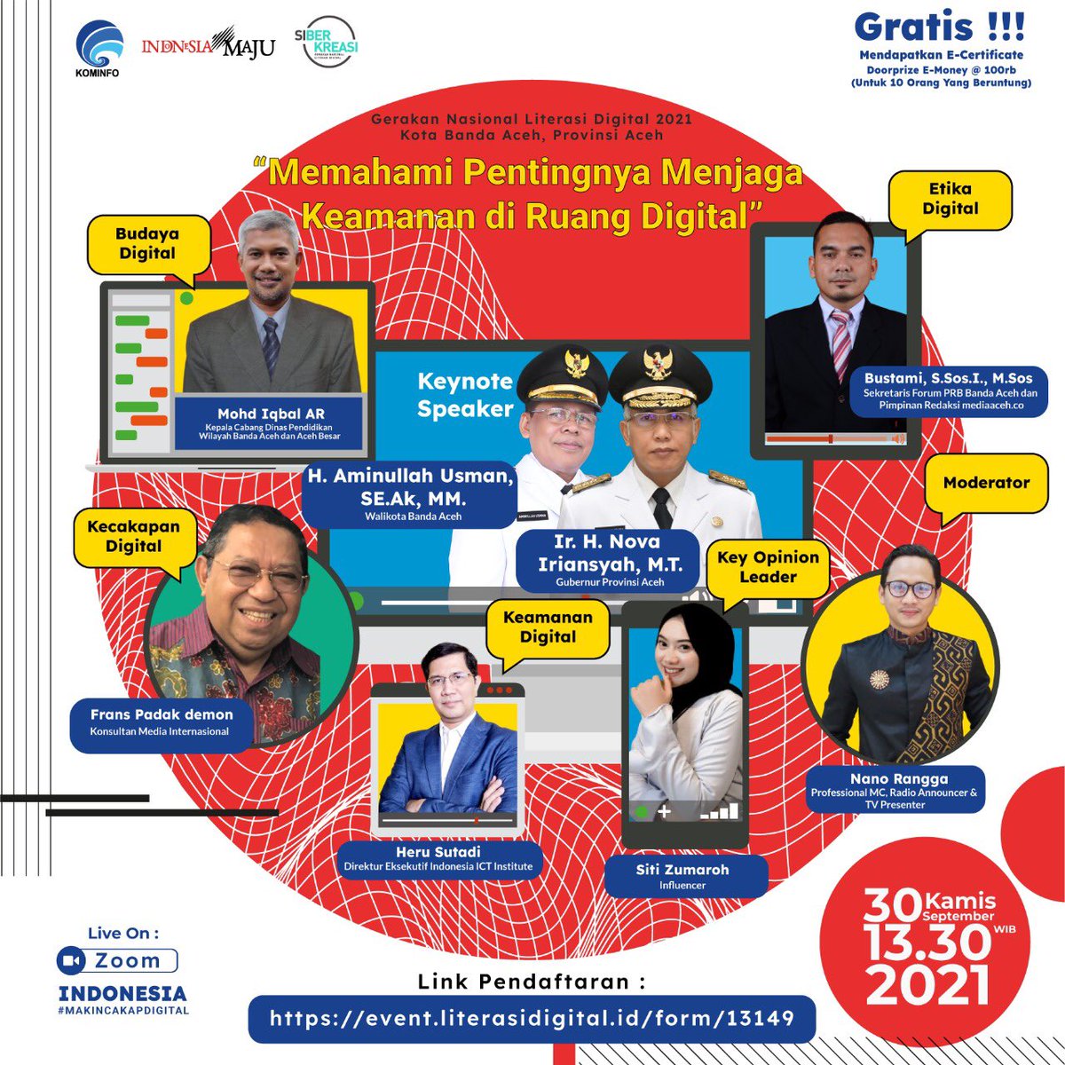 Ayo ikutilah #literasi digital oleh <a href="/kemenkominfo/">Bhinneka Tunggal Ika</a> dan <a href="/siberkreasi/">Siberkreasi</a> Kamis 30 Sept 2021 jam 13.00 dari Aceh. Saya akan berbicara tentang bagaimana meraih peluang bisnis dalam Digital Economy yang berkembang pesat saat ini. #litdigsumatera2 #avantgardeproduction #kominfo.
