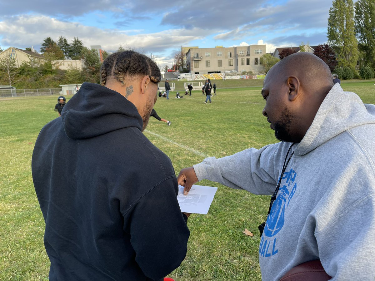 Omarisal's tweet photo. HappeningNow #CDPanthers Coach Terrell Elmore goes over the emergency evacuation plan for the 8 and 9 year old children on his team in case another shooting occurs. Elmore said several players are not at practice today because their parents have kept them home. https://t.co/3xCkHfMgjz