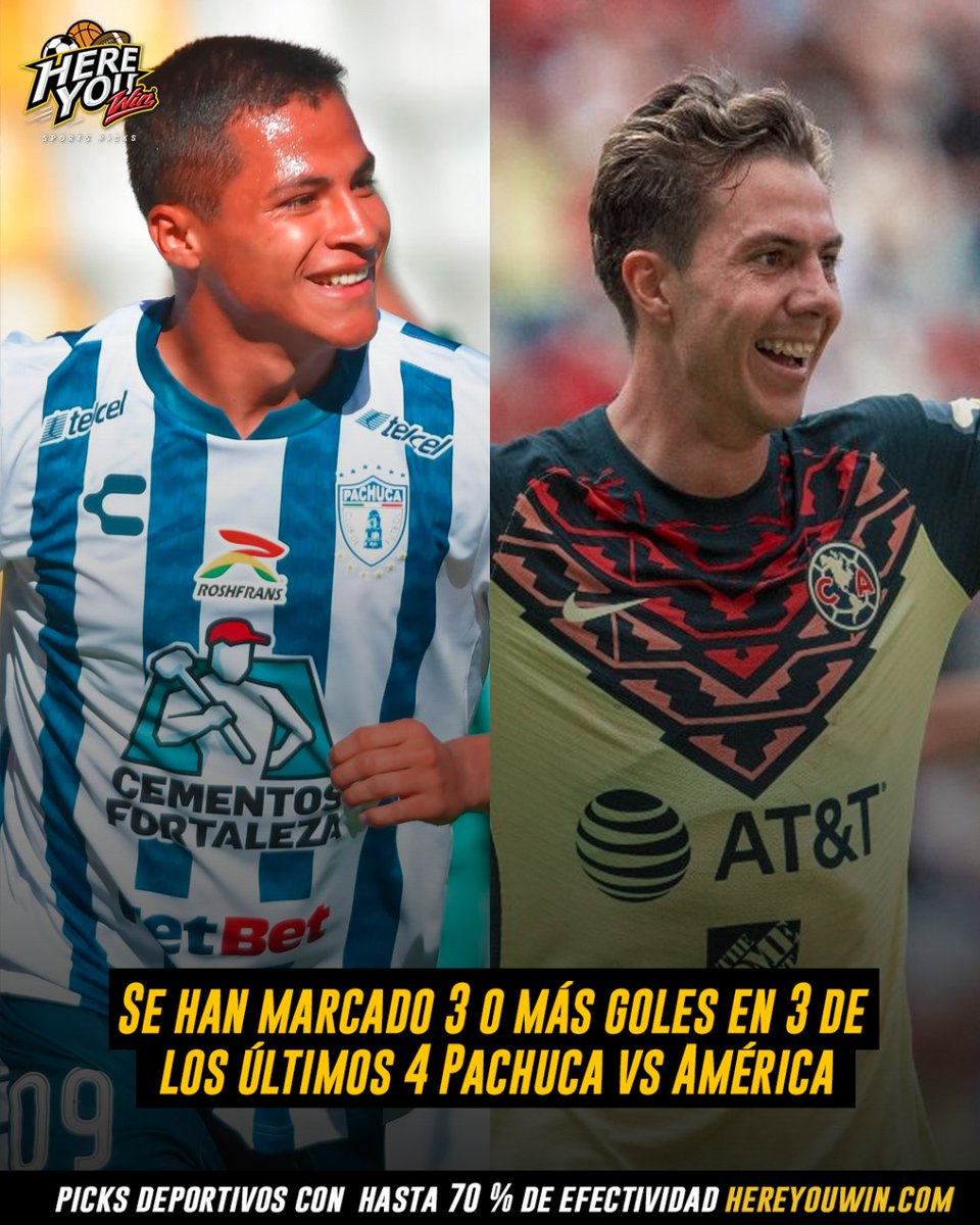hereyouwin's tweet photo. Pachuca y América nos han entregado partidos de muchos goles ⚽️

Se viene otro partido entre ellos en Liga MX 🇲🇽 https://t.co/Pq0374GZSL