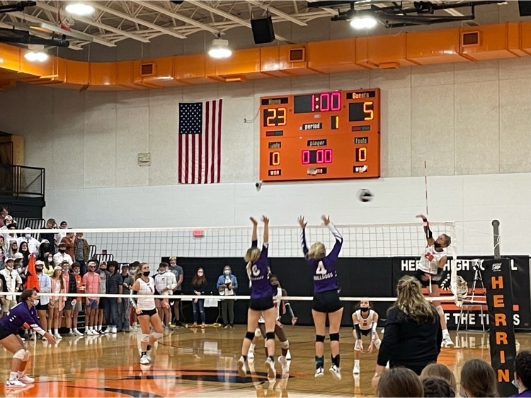 herrin_high's tweet photo. Varsity volleyball action.  Tigers take the first set 25-6! https://t.co/HYUnEydAw2