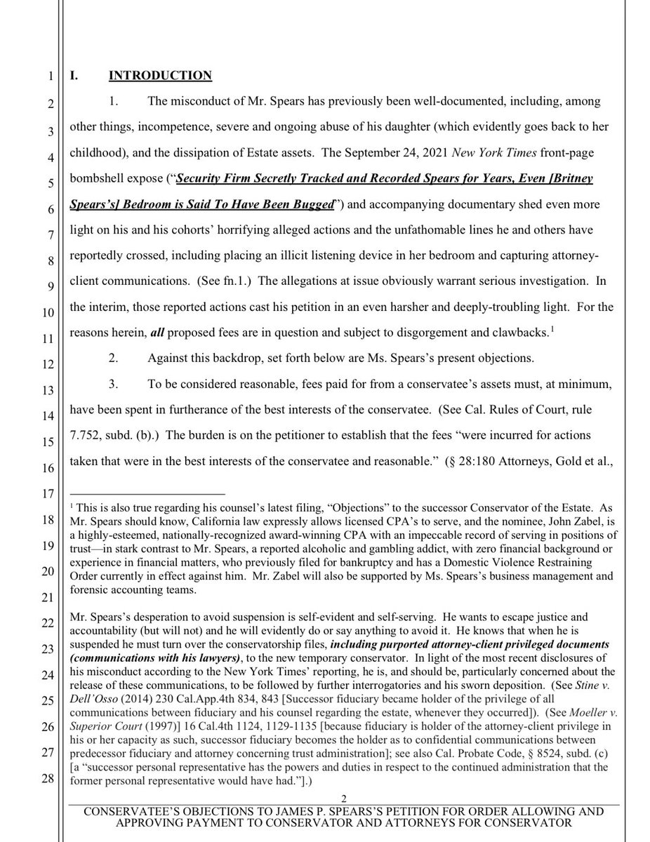 shadysanctuary's tweet photo. 🚨NEW FILING! ROSENGART OBJECTS TO JAMIE’S PAYMENTS 🚨
I know there’s a lot going on, but fyi this is actually pretty juicy.
Filed 9/28/2021, 16 pages
#FreeBritney #DumpJamie https://t.co/zng0tYtJ77