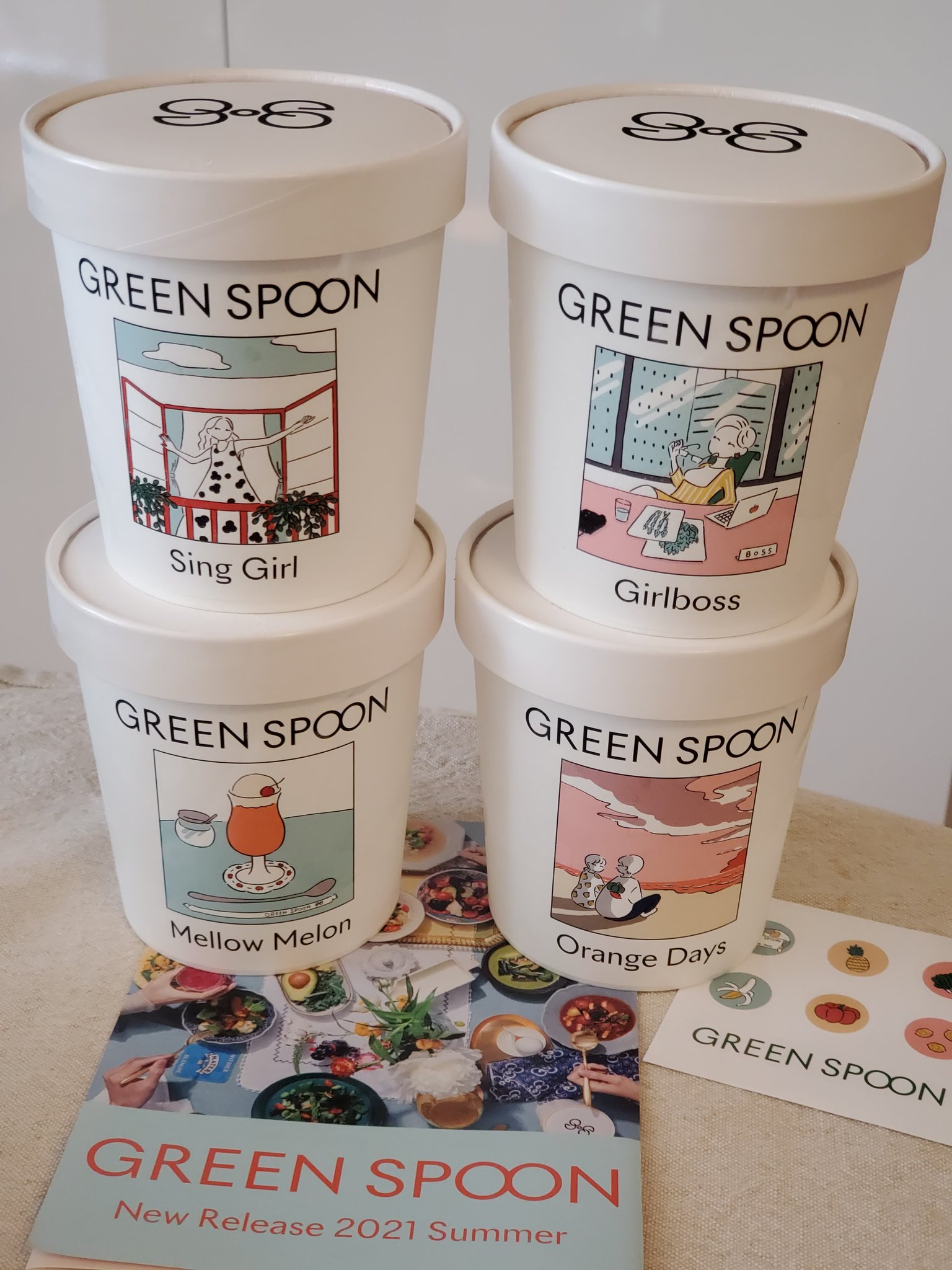 Mai Green Spoonのスムージー無料モニターが当たって 4つ届きました 今朝はgirlbossって ケール 菜の花 アスパラガスなどにグレープフルーツをプラスしたグリーンスムージーをいただきました Greenspoon スムージー T Co 47lbyyrraw