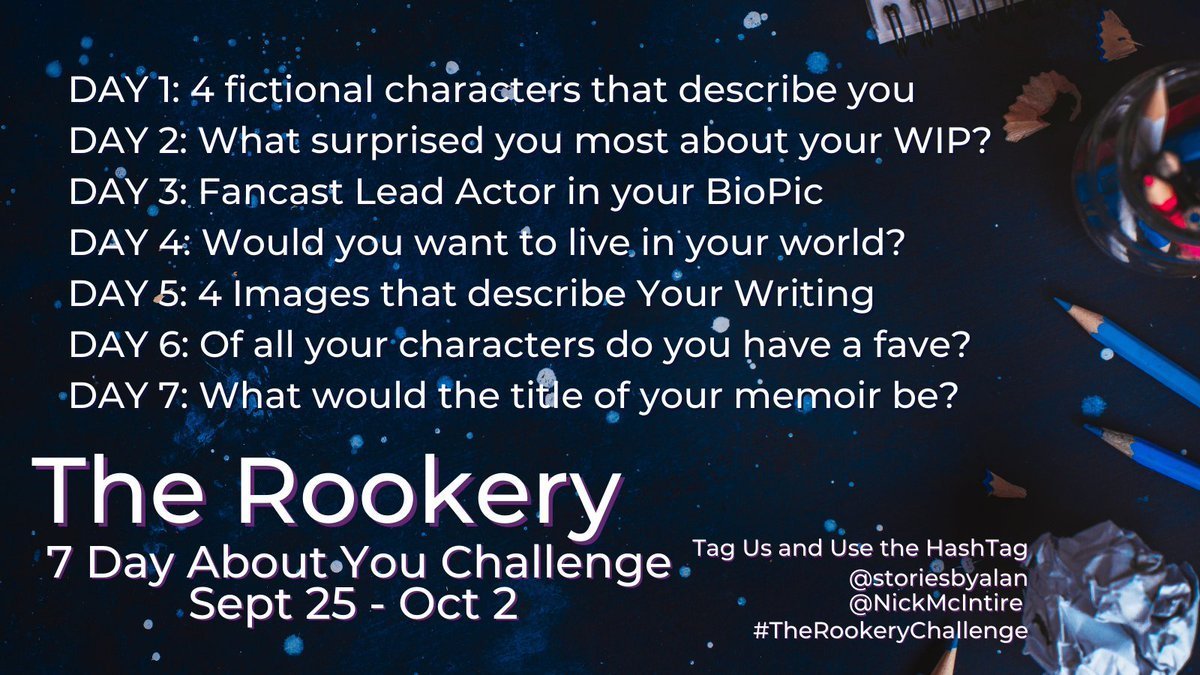 #TheRookeryChallenge: Day 4 -
If I can use magic, depending on the KIND I can use, yes. Because depending, I wouldn't want to be there after the series ends ;) But a world lacking many of the prejudices that plague our own? Sign me up!

#amwritingfantasy #ownvoices #writeLGBTQ