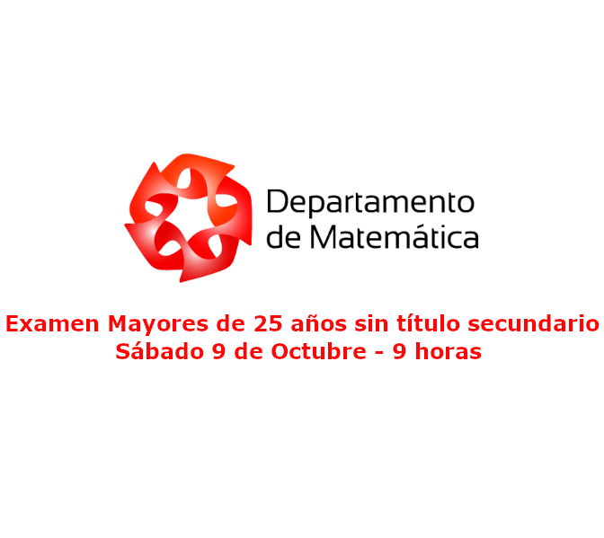 MatematicaUNS's tweet photo. Examen Mayores de 25 años sin título secundario

En nuestra página web https://t.co/1AyPOZm6yU pueden encontrar algunas consideraciones respecto al examen y su metodología.

Por consultas pueden escribir a:  mayores25.dmat@gmail.com https://t.co/6fZM8zkqBg