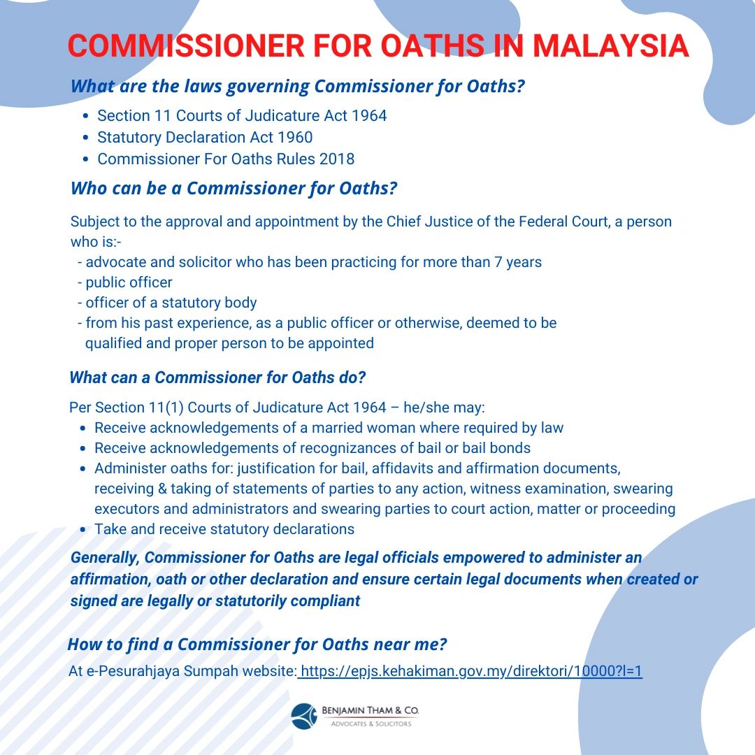 how to commissioner for oaths malaysia Jonathan MacLeod