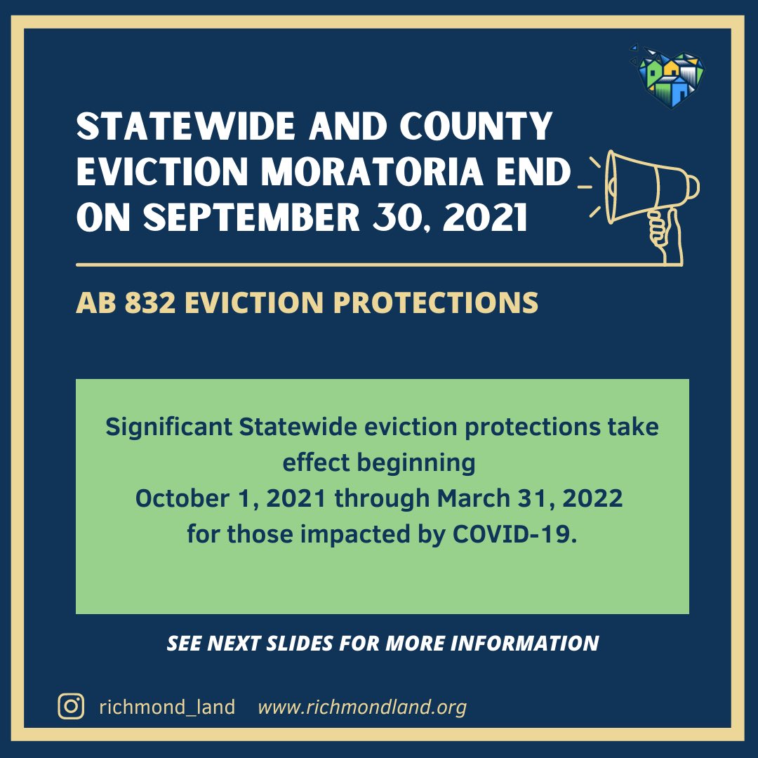_RichmondLAND's tweet photo. Statewide and County Eviction Moratoria end on September 30, 2021

We will continue to share information to ensure community has resources they need. https://t.co/k8KD1FtpGK