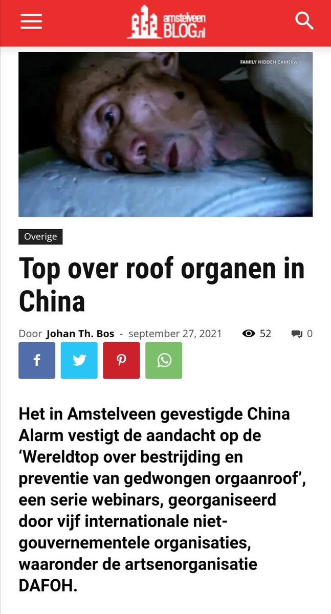 AlarmChina's tweet photo. BREAKING! WE MADE IT ❗
The #WorldSummit on
#ForcedOrganHarvesting in #China made it into the #DutchNews!
It's not the biggest #DutchPaper. 2B honest, it's no paper at all. But, the start is made! Now, it's merely about climbing up in the media charts! Easy!..
/1 #Orgaanroof https://t.co/bgf6iiMxRc