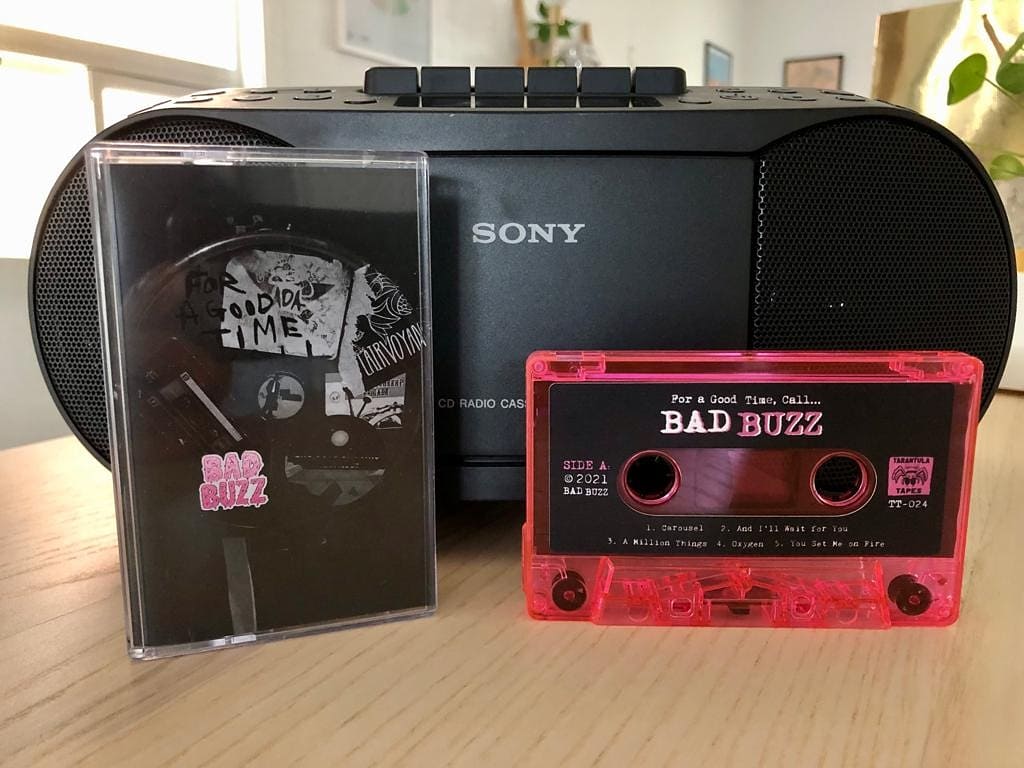 badbuzzmusic's tweet photo. 📢 IT'S CONTEST TIME!!!

Here's the deal: We're releasing our new record "For a Good Time, Call..." on cassette on October 1 via Tarantula Tapes. And to get you stoked about it, we're offering up a ***free*** cassette AND boombox to one lucky Bad Buzz fan! 🤘😮🤘 https://t.co/0mLEAmT4bT