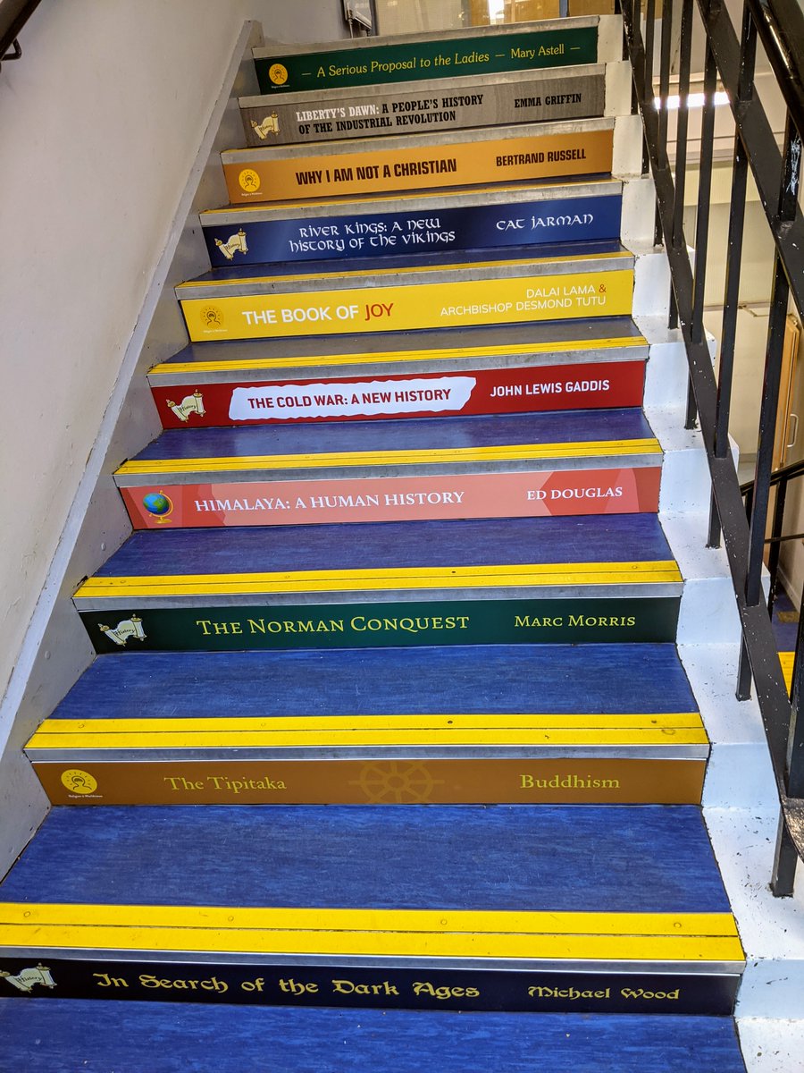 MrPattisonTeach's tweet photo. As I giddily got excited about my new humanities stairs I could hear Partridge admonishing me.

"Stop laughing, Lynn! You're laughing at weather." https://t.co/XWiWlYeLHj