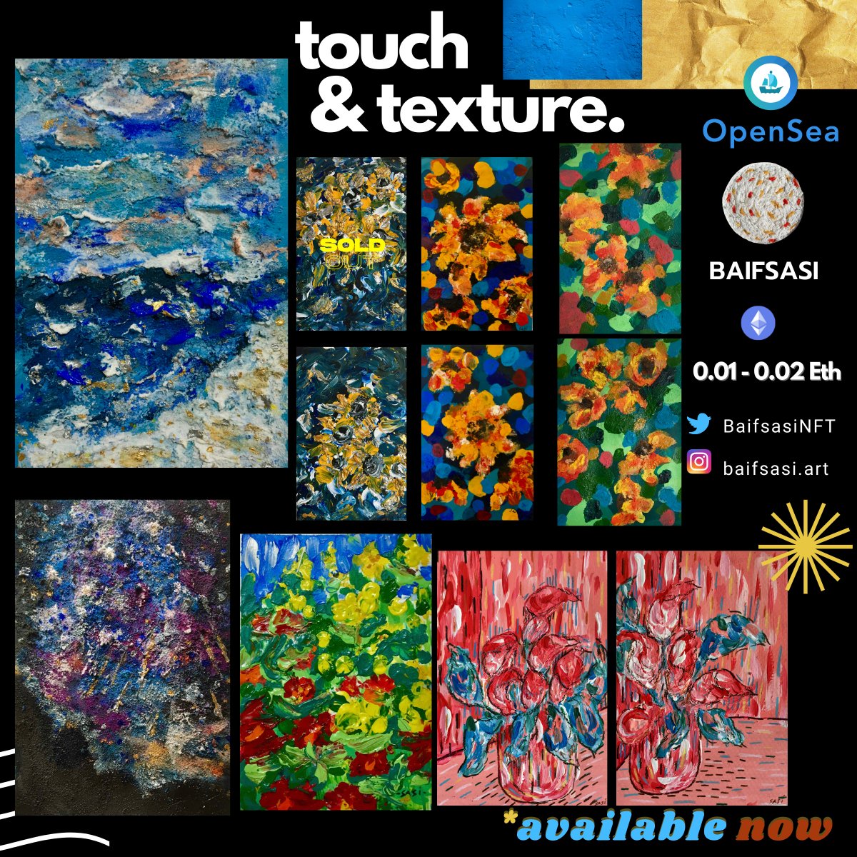baifsasiart's tweet photo. 🌻first sold🌻
'Blue Sunflower no.1' 
from 
"TOUCH &amp; TEXTURE"
Link: https://t.co/TQUHz23CeR
Thanks a lot @ShibagonNFT  For yoursupport.
He always nice to me,I can't thank you enough.😂💘
#NFTCommunity #nftthai #Nftcollector #NFTs #NFTartists #NFTTHAILAND #nftart #OpenSeaNFT https://t.co/in36B0OT8z