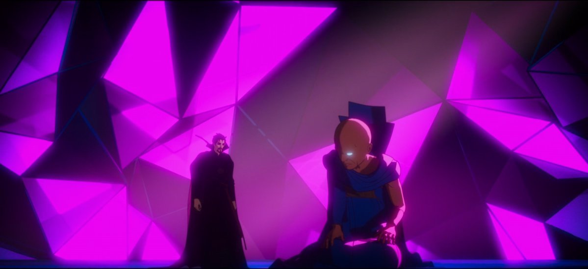 DrStrangeUpdate's tweet photo. Major SPOILERS for Episode 8 of #WhatIf ahead:

"I need your help."

The Watcher &amp; Doctor Strange Supreme are teaming up to take down Ultron &amp; save the multiverse. 🤖 https://t.co/1dsoO4aP6q