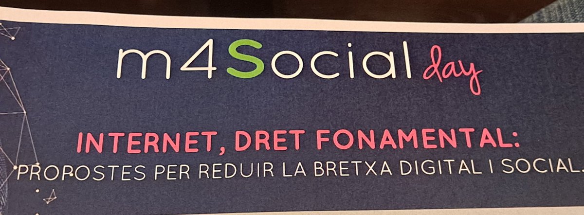 salcarazbcn's tweet photo. Avui ens explicaran les propostes per reduir la Bretxa Digital i Social al  
#m4Socialday https://t.co/C5KeJ2RPTE