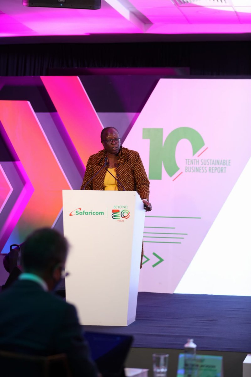 .@maina_betty “I’d like to congratulate you on the launch of your 10th Sustainability report. I was quite excited to accept the invite quickly because I was here to launch your first sustainability report back in 2012” #SustainableSafaricom #TwendeTukiuke