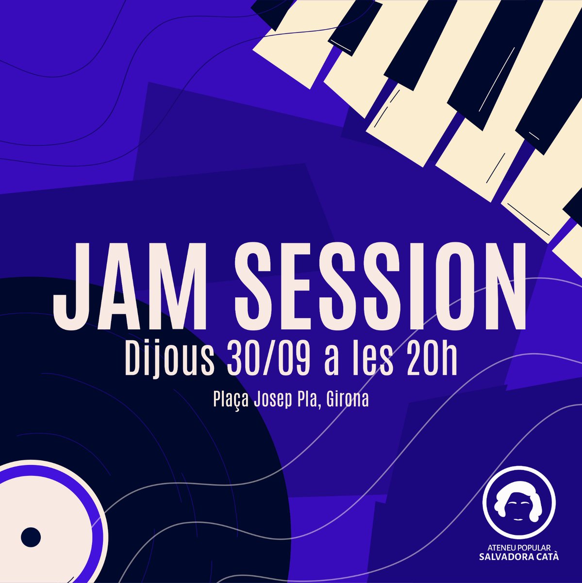 EspaiBarCata's tweet photo. Bon dia! 
Teniu ganes de #jammSession?
I així, cada últim dijous de mes.

🗓 Dijous 30/09/21
🕗 8 del vespre.

#SalvadoraCatàContinuem https://t.co/x0Kr7BkAOK