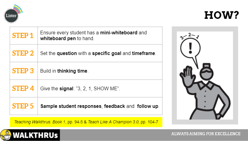 MrBeckDHT's tweet photo. Our CPD focus @ListerSchool this term is #FormativeAssessment.

This week's #WalkThruOfTheWeek is SHOW ME, modelled by @AkinMaths. The SHOW ME technique provides teachers with a wealth of data on whole class understanding in minutes...

#AlwaysAimingForExcellence #WhatWhyHow #CPD https://t.co/FBBXtK3rVv