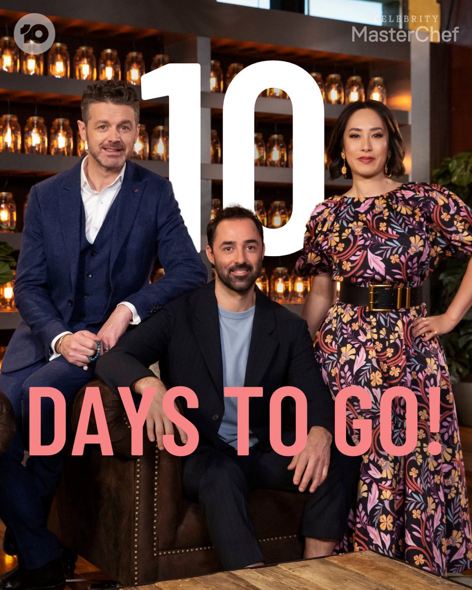 The official countdown begins! 10 days to go 🖐🖐

Celebrity #MasterChefAU starts Sunday October 10 on <a href="/Channel10AU/">Channel 10</a>!