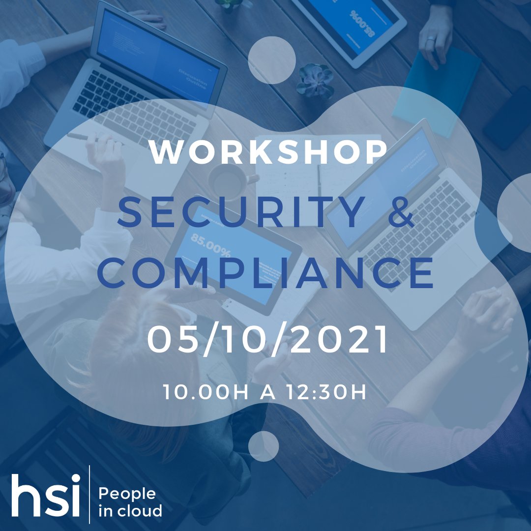 ¿Quieres aumentar el enfoque de seguridad de tu empresa? 🔐 Te invitamos a este Workshop de Security &amp; Compliance de la mano de nuestros técnicos expertos Eder Barbosa y Gonzalo Ipiña 
🔜 Potencia a tu equipo en seguridad y protección, ¡apúntate ahora! 
link.hsi.es/rbv