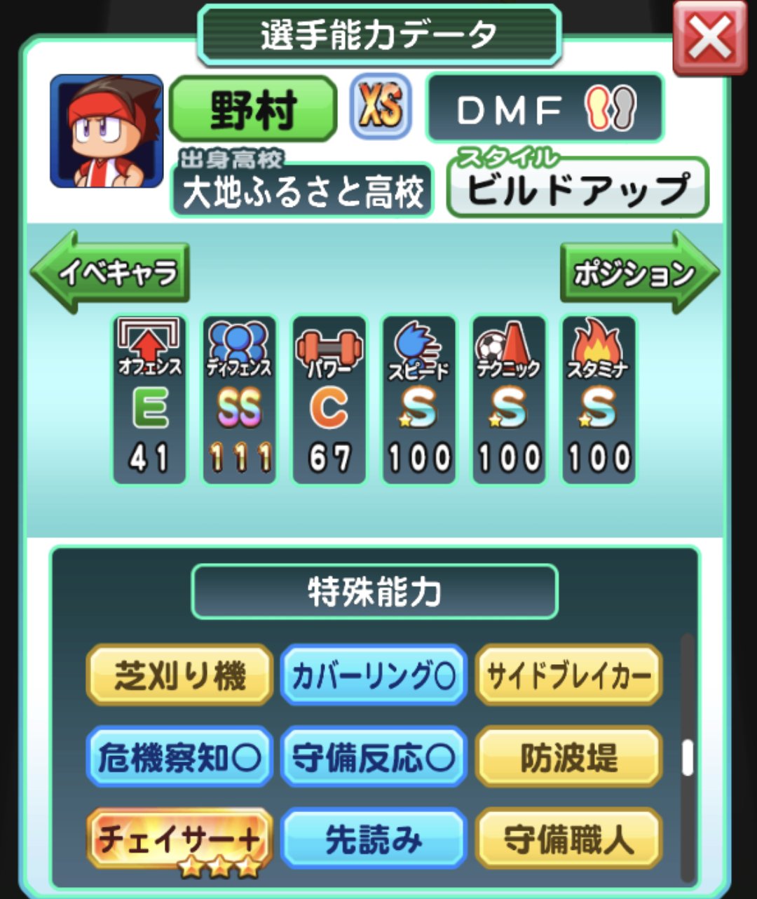 パワサカ攻略 Gamewith 大地ふるさとdmfでギリギリですがxs達成 筋力がとにかく足りない 敏捷 精神がとにかく余ります 金特は度外視してボヌッチよりもカフーや次藤を採用するほうがバランスは良さそうです カフーはどうせ余る敏捷を消費できる点もgood
