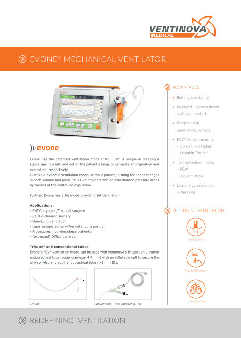 Introducing!! Recently our product brochures have been updated! Have a look at our new Evone® product information. This information about our unique ventilator will be extended with information on specific application area's where Evone® is regularly used!
ventinovamedical.com/evone/