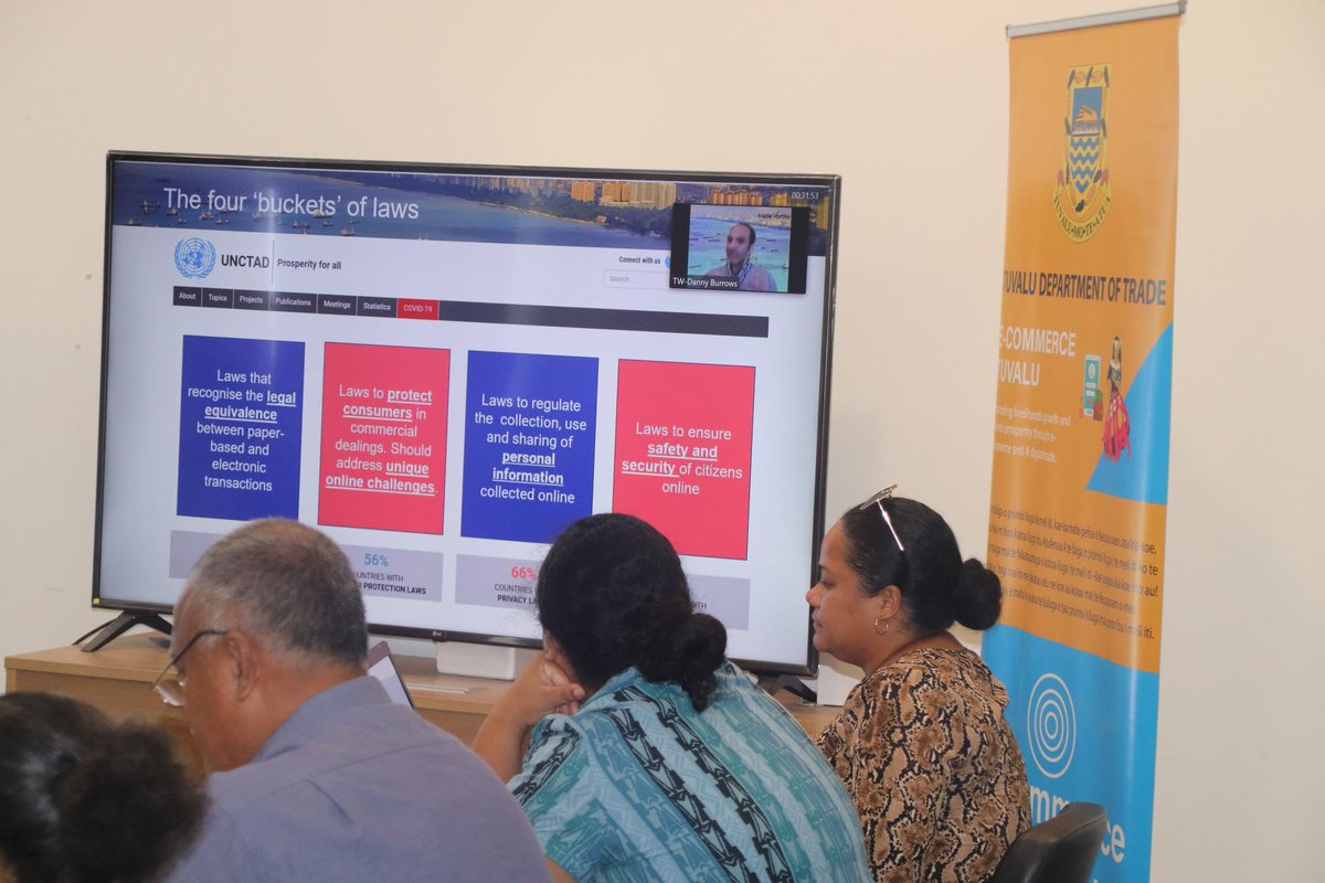 TuvaluTrade's tweet photo. With the assistance from the @EIF4LDCs Tuvalu Project Team  and @Tradeworthy we held a Validation Workshop on the Option Paper on the Gap Analysis of Tuvalu's E-commerce Legislative Framework. The discussion was very fruitful with ideas and comments shared by key stakeholders. https://t.co/cT0B3x7j38