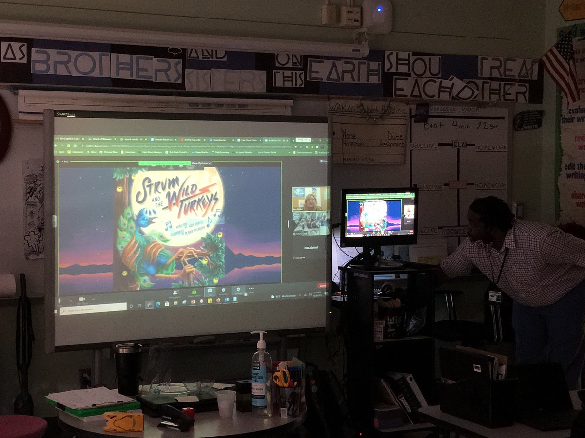 m_drez's tweet photo. We had the BEST time strumming with @iamnoadaniel today @LakeShoreCSD @JohnTWaugh1. Powerful story, inspiring artwork, feel good music & great learning experience. Thanks Noa, for inspiring our Grade 3 crew through @StrumandTWT. #edtechLSC #digcitLSC #RockYourDifferences #SEL 🦚 https://t.co/XAUlfIXRyq