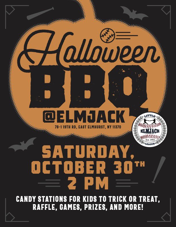 ElmjackLL's tweet image. Halloween BBQ at Elmjack! Come on down on October 30th for games, raffles and trick or treat fun!! 🎃👻