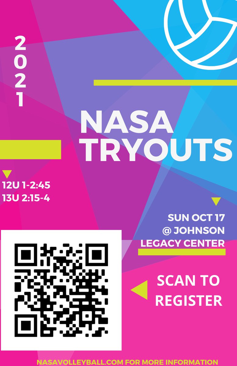NASAVB's tweet photo. 12s and 13s you are up first! Tryouts are in a couple of weeks. https://t.co/xLYcejkz9W