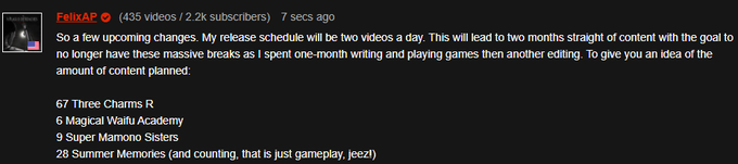 Sadly little to no progress on writing due to focusing on editing videos. Update on that in pictures