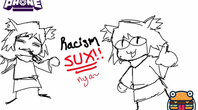 Played Gartic Phone for the first time with some Neco friends, it was a lot of fun. 
Here are some of my favorite doodles I did lmao
@necoposting 