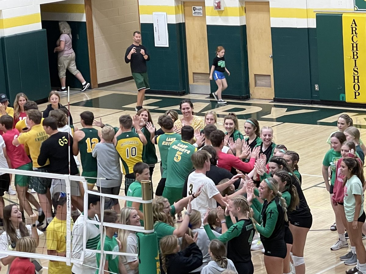 Big congrats to <a href="/BerganVball/">Bergan Catholic Volleyball</a> on defeating C2 #1 Clarkson/Leigh 3-1 tonight! Atmosphere was great, and it was awesome to see the girls confidence grow as the match went on! Special observation, Paige Frickenstein can absolutely obliterate a volleyball into the court! #KnightPride