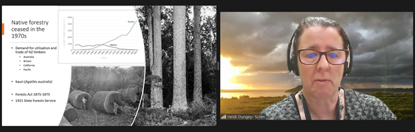 IUFRO's tweet photo. Climate change is affecting us! To assist the resilience to climate change New Zealand is increasing the proportion of native forests, says Heidi Dungey @scion_research #IUFROWorldDay in a session by Task Force Resilient planted forest serving society and #bioeconomy https://t.co/FMhWtNjpr9