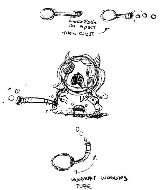 Isaac Repentance dev sketches 2 ( tainted lilith used to just be a ball of fetal tissue / an abomination before settling on her final simple design.