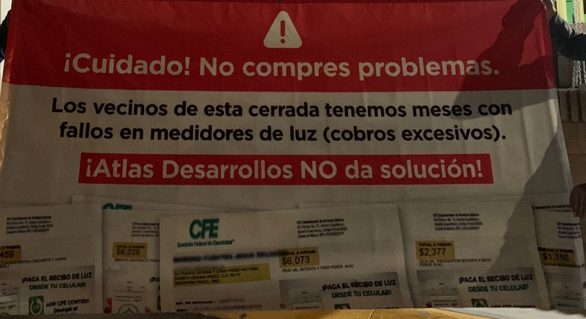 DanielMelDrumer's tweet photo. Requerimos de su apoyo que se resuelva problemas con cobros excesivos CFE NO DA RESPUESTA, ya ha transcurrido más de un año y no dan solución FRACC. PUERTA VERONA QUERÉTARO @CFEmx @CFE_Contigo @Profeco @AtlasDesarrollo https://t.co/1Tv04Kvlpn